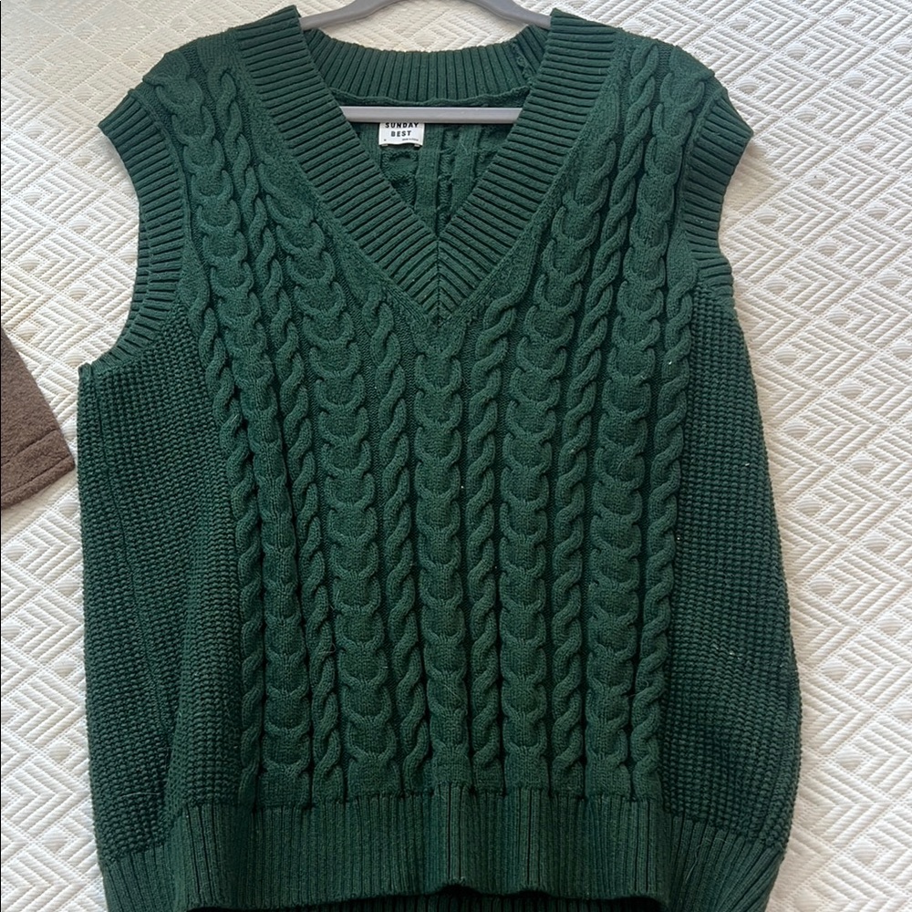 Sunday Best Green V-Neck Sweater
